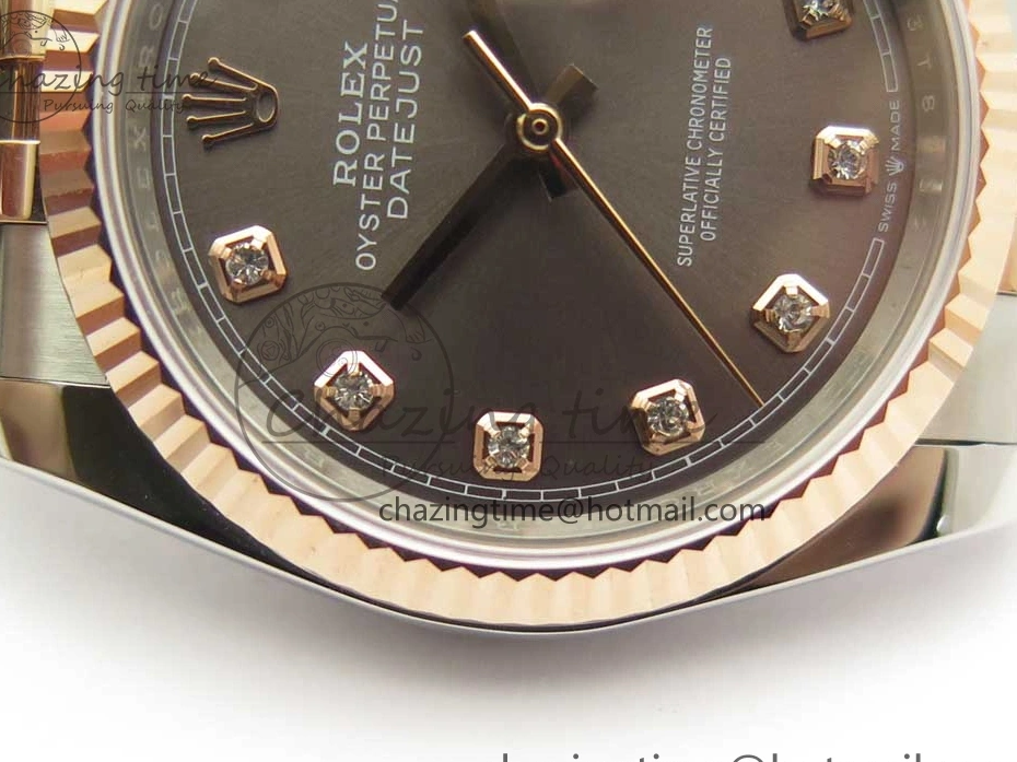 MiroTime 0501 Timeless DateJust 36mm 904 SS RG Wrapped 116231 GMF Gray Diam Dial on SS RG Wrapped Jubilee Bracelet A 3272